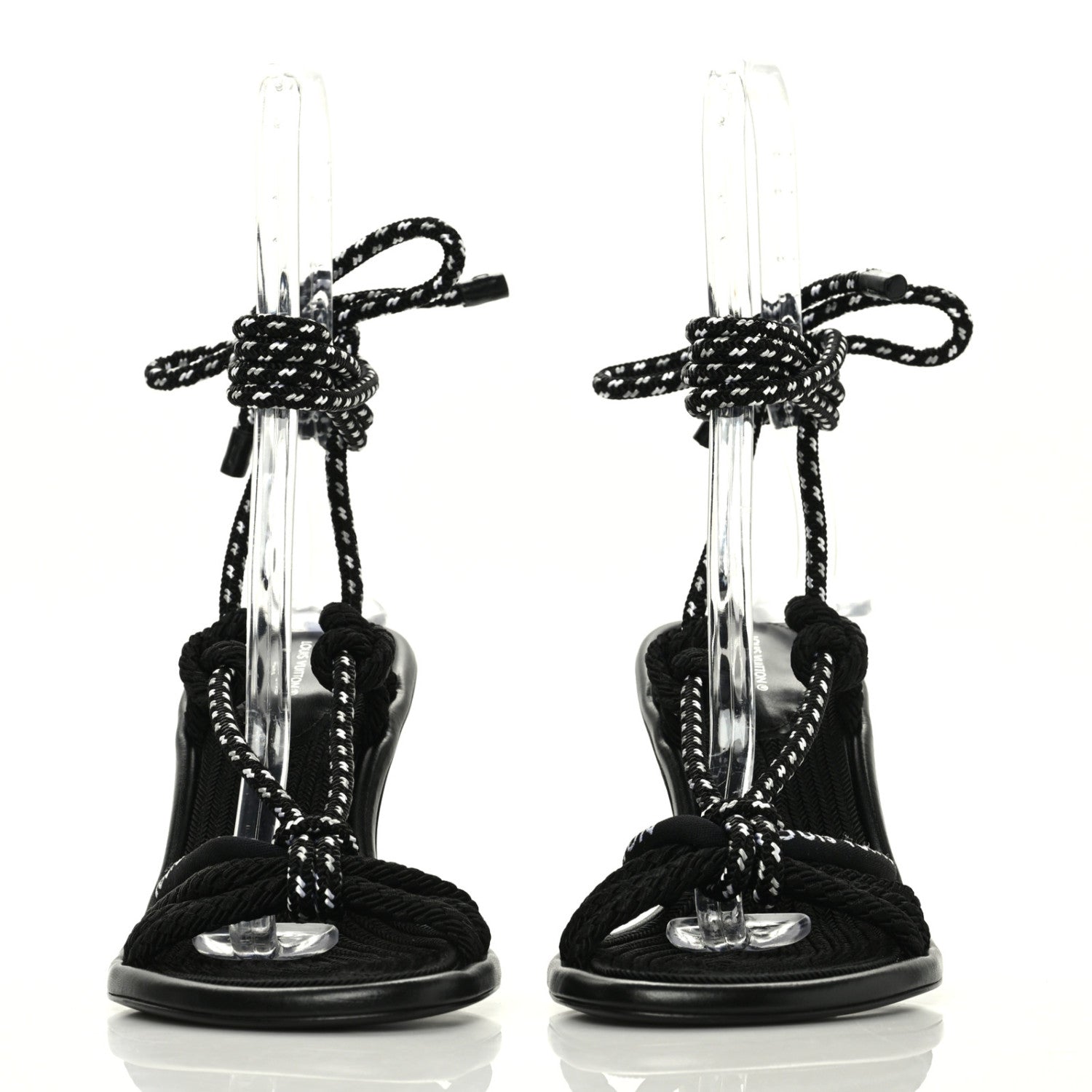 Louis Vuitton Fabric Maia Rope Wedge Sandal 40 Black 2 of 6
