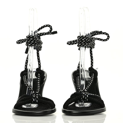 Louis Vuitton Fabric Maia Rope Wedge Sandal 40 Black 2 of 6