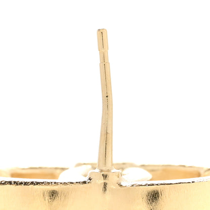 Chanel Metal Tweed Effect CC Earrings Gold 6 of 7