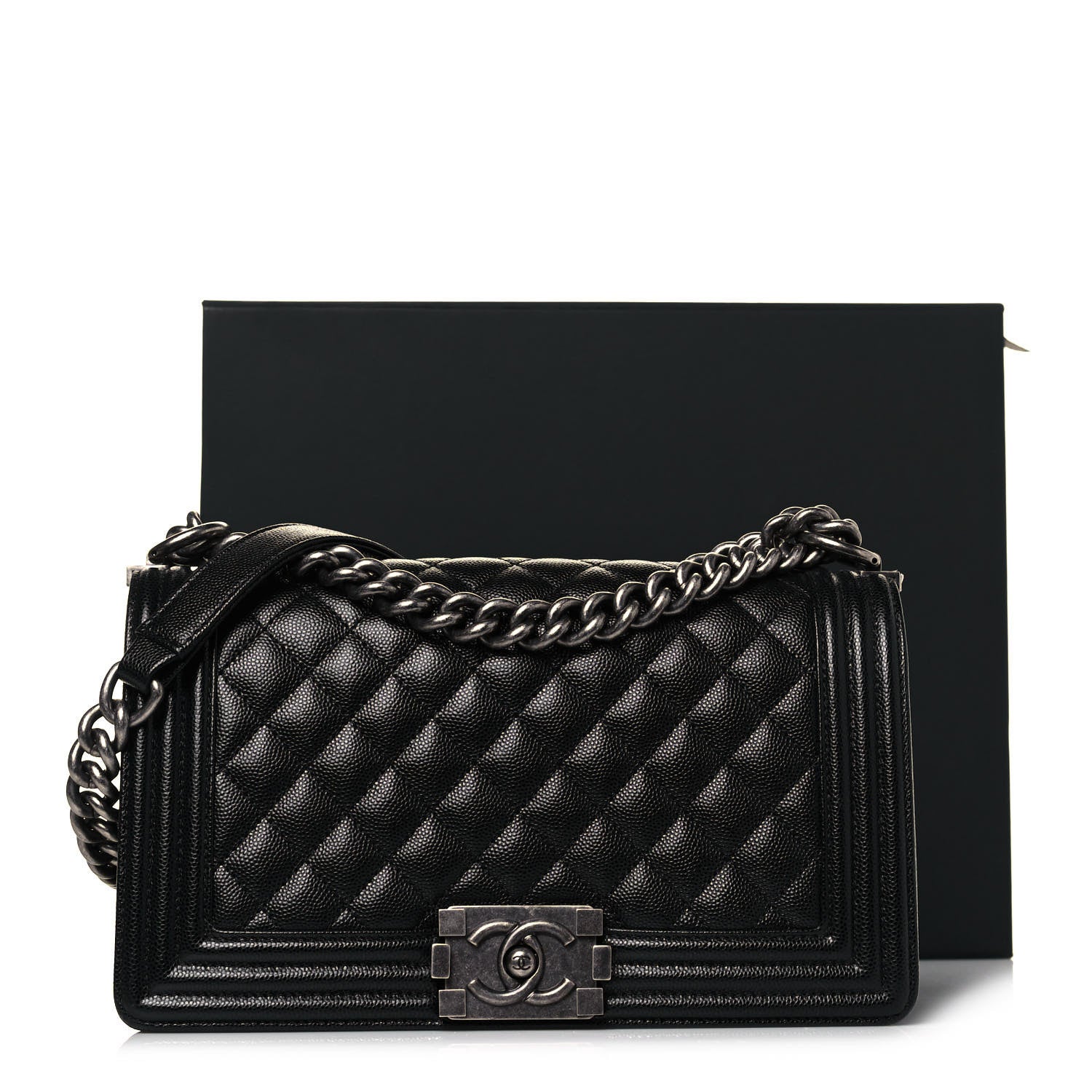 Chanel Caviar Quilted Medium Boy Flap Black 14 of 14