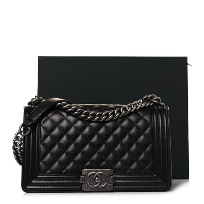 Chanel Caviar Quilted Medium Boy Flap Black 14 of 14