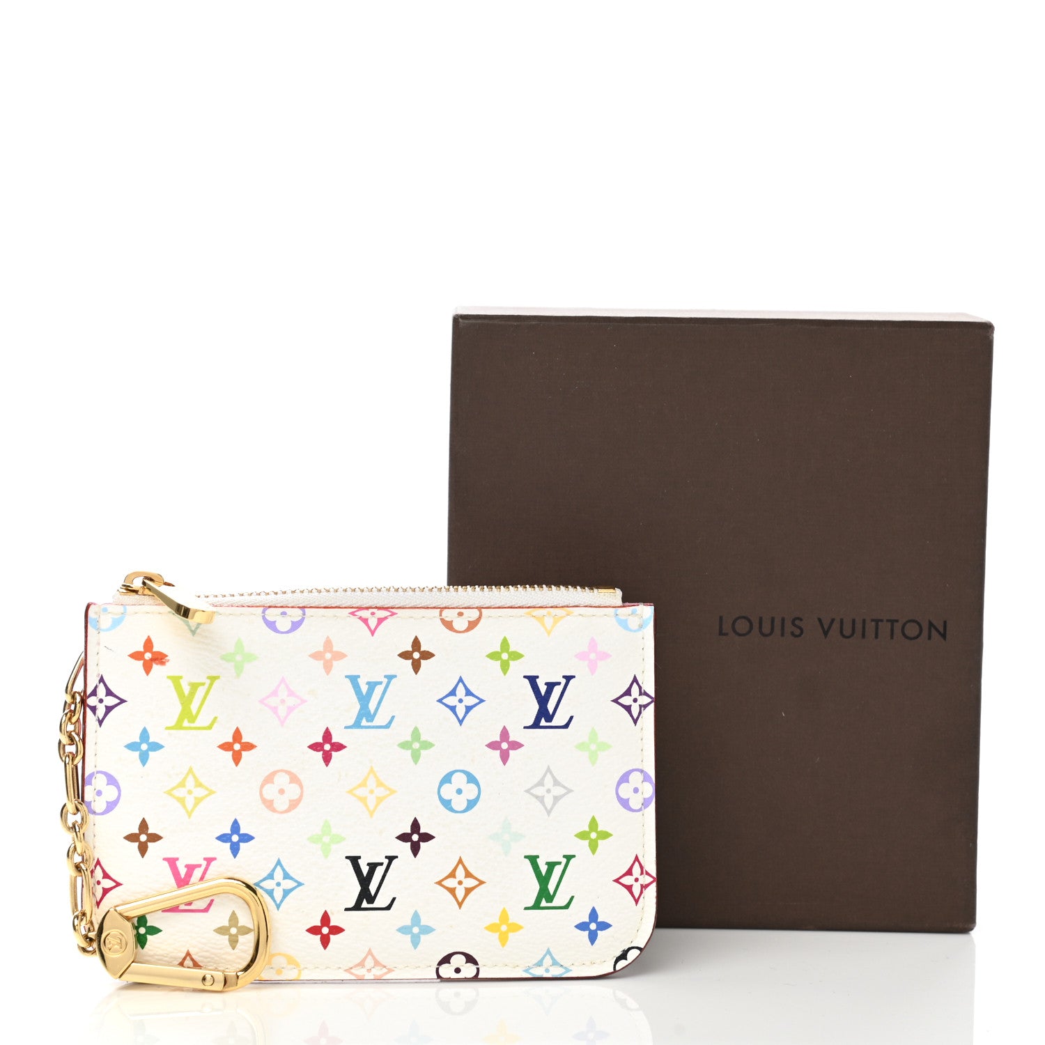 Louis Vuitton Monogram Multicolor Key Pouch White Litchi 10 of 10