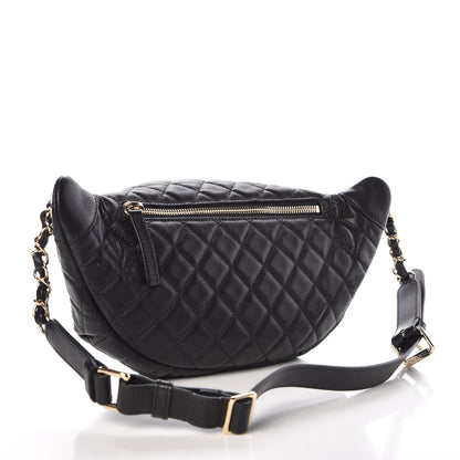 Chanel Calfskin Quilted Banane Waist Bag Fanny Pack Black 3 of 9