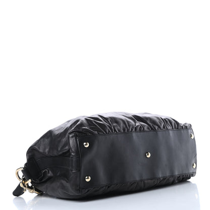 Gucci Calfskin Pop Bamboo Top Handle Tote Black 4 of 12