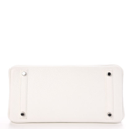 Hermes Taurillon Clemence Birkin 30 White 6 of 36