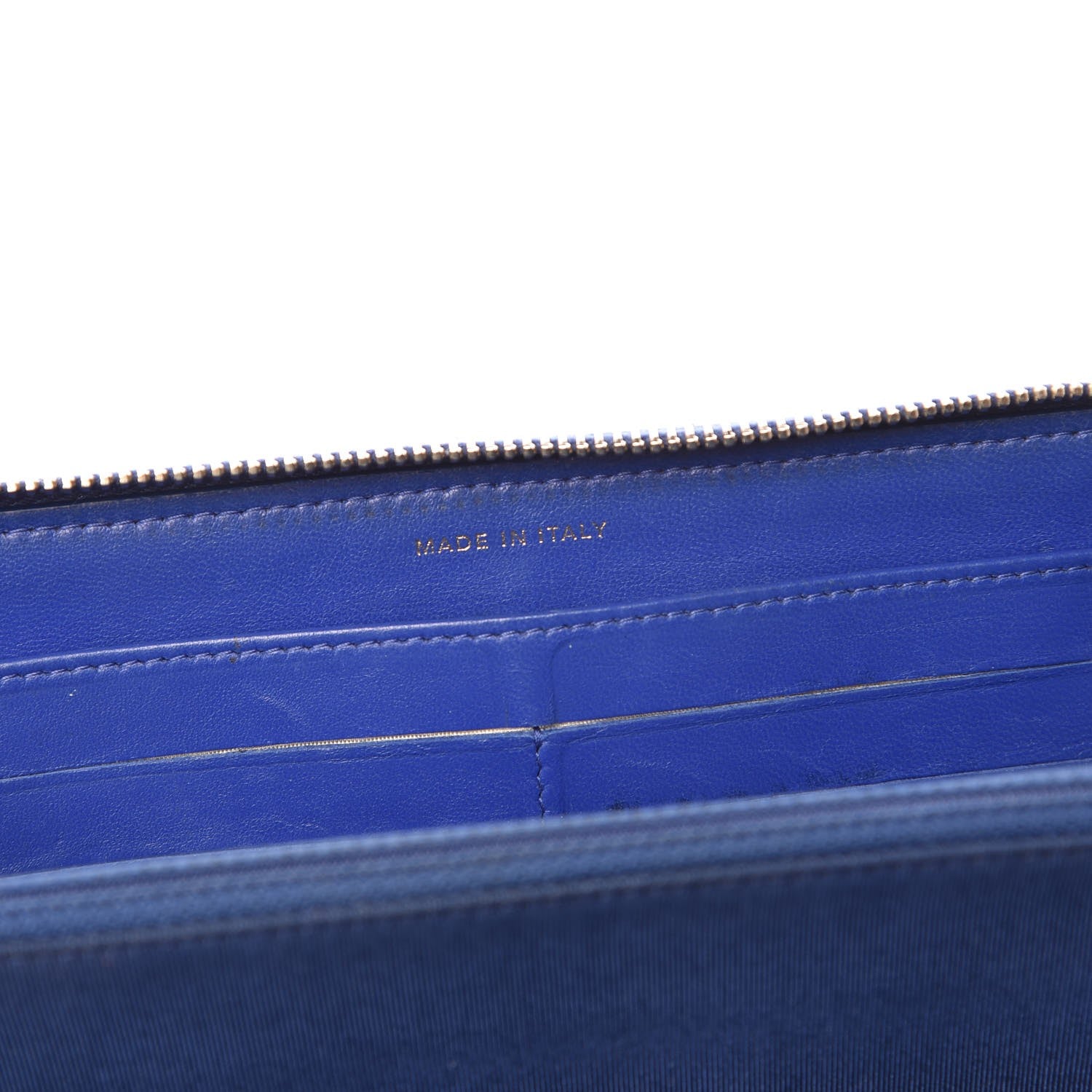 Chanel Lambskin Quilted Large Gusset Zip Around Wallet Blue 7 of 18