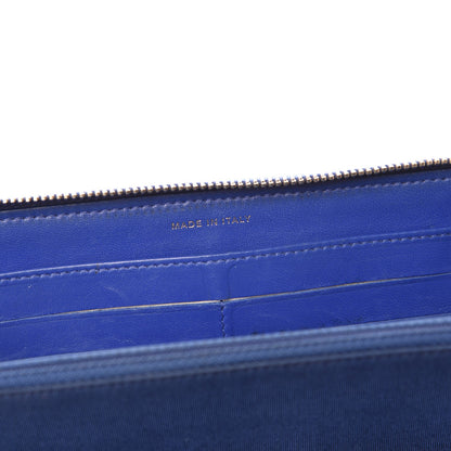 Chanel Lambskin Quilted Large Gusset Zip Around Wallet Blue 7 of 18