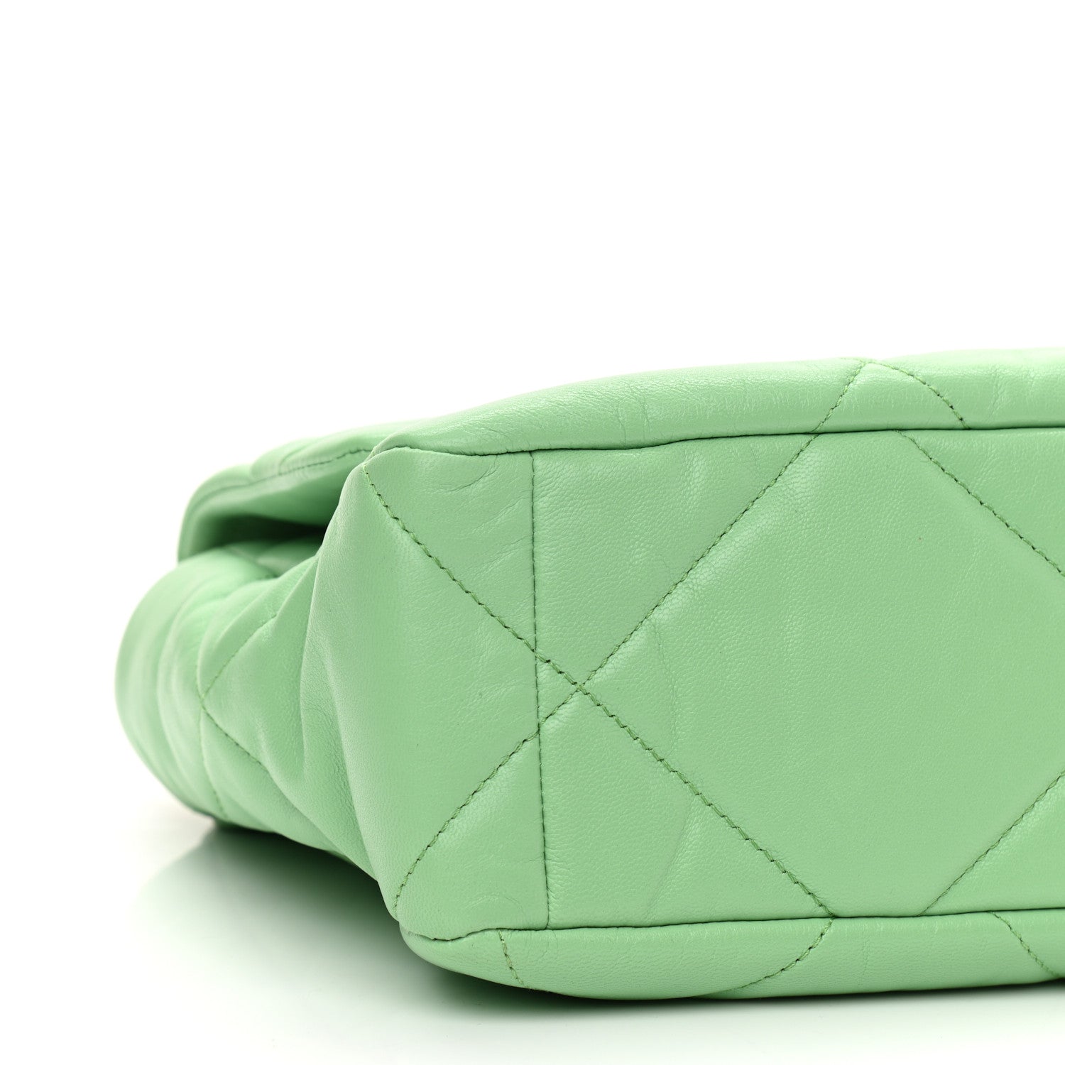 Chanel Lambskin Quilted Large Chanel 19 Flap Light Green 9 of 10