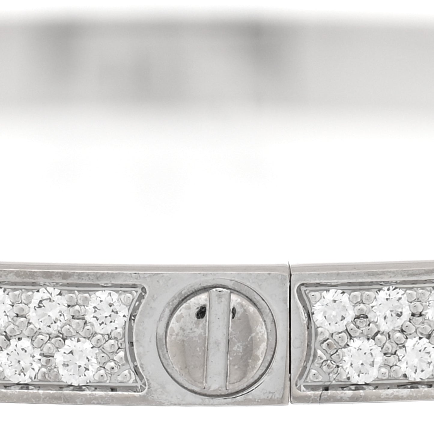 18K White Gold Diamond Small LOVE Paved Bracelet 16