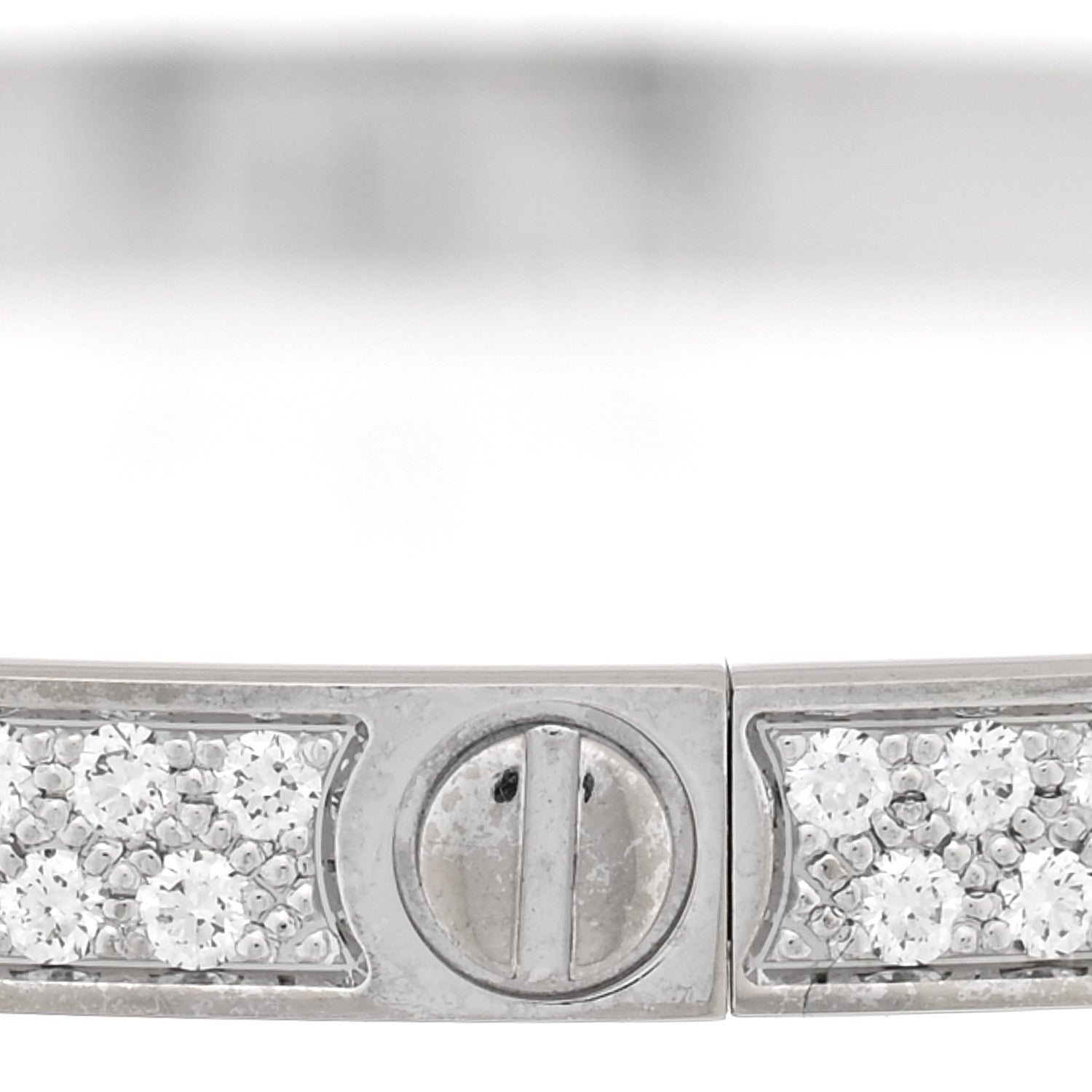 Cartier 18K White Gold Diamond Small LOVE Paved Bracelet 16 4 of 7