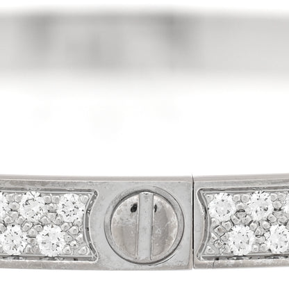 Cartier 18K White Gold Diamond Small LOVE Paved Bracelet 16 4 of 7