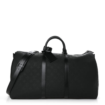 Louis Vuitton Taurillon Monogram Keepall Bandouliere 50 Black 1 of 5
