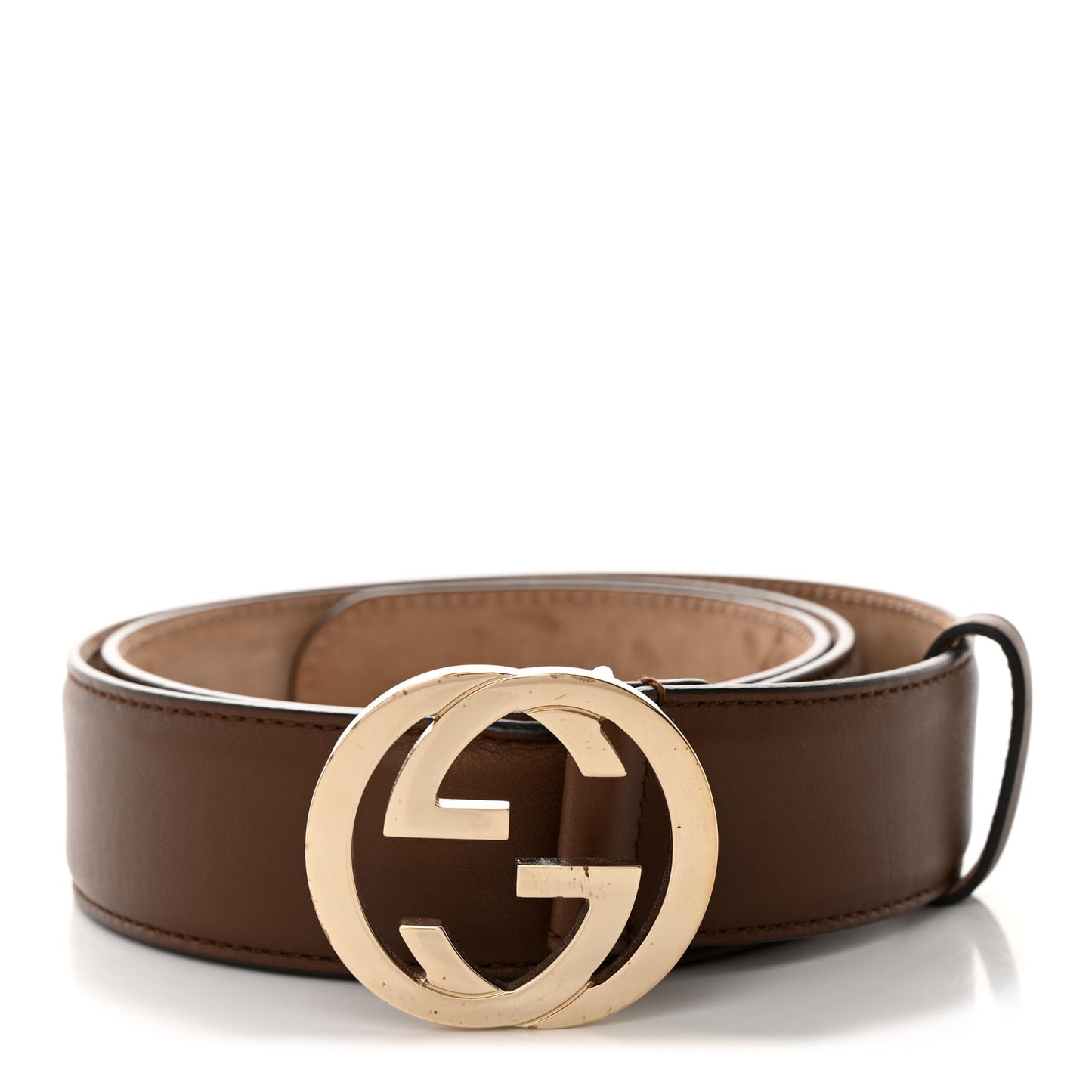 Calfskin Interlocking G 37mm Belt 85 34 Nut Brown