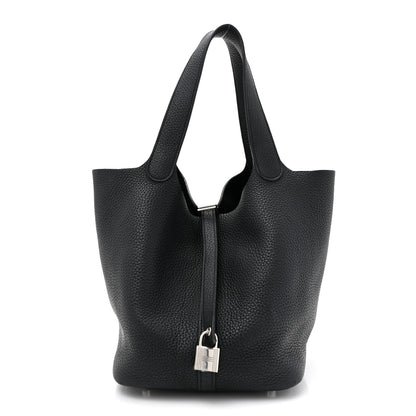Hermes Taurillon Clemence Picotin Lock 22 MM Black 1 of 14