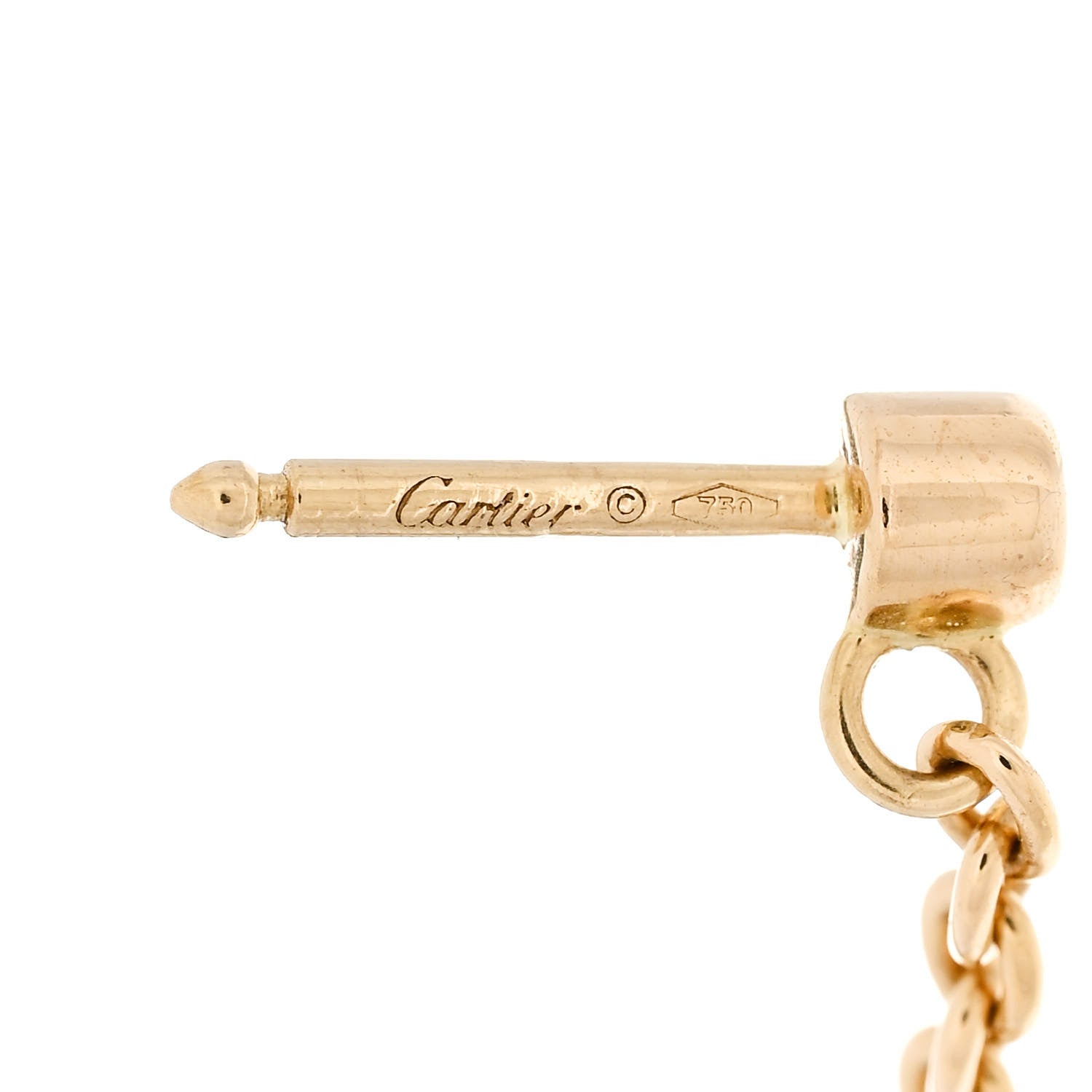 Cartier 18K Pink Yellow White Gold Baby Trinity Drop Earrings 4 of 4