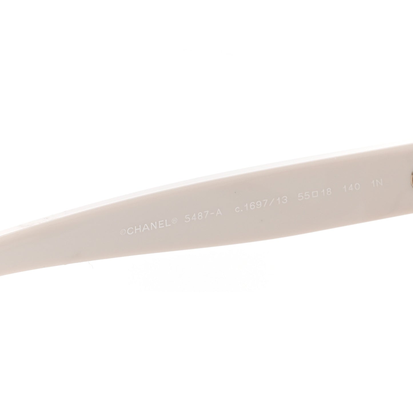 Acetate Chain Square Sunglasses 5487-A White
