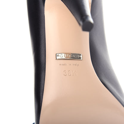 Gucci Nappa Bow High Heel Pumps 38.5 Black 9 of 11