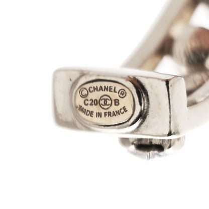 Chanel Marquise Crystal CC Hoop Earrings Gold 4 of 4