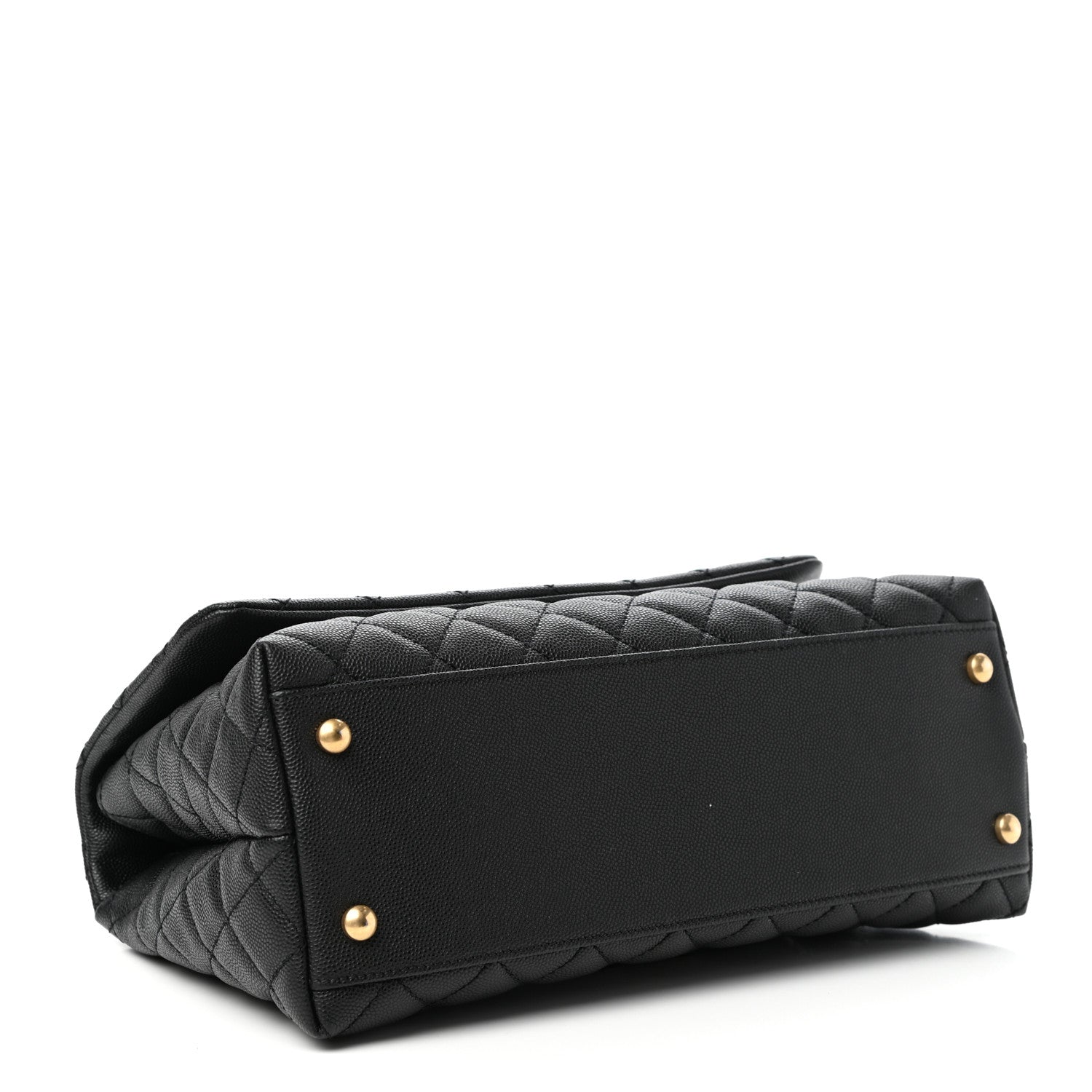 Chanel Caviar Lizard Embossed Quilted Small Coco Handle Flap Black 4 of 10