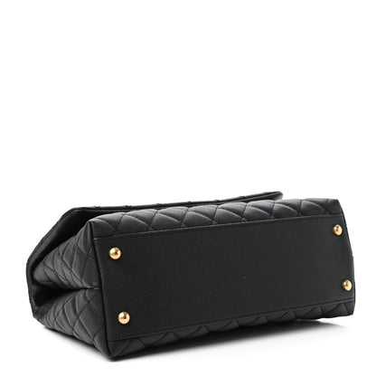 Chanel Caviar Lizard Embossed Quilted Small Coco Handle Flap Black 4 of 10