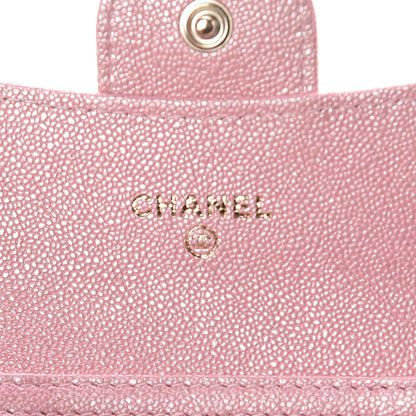 Chanel Iridescent Caviar Quilted Flap Card Holder On Chain Pink 8 of 11