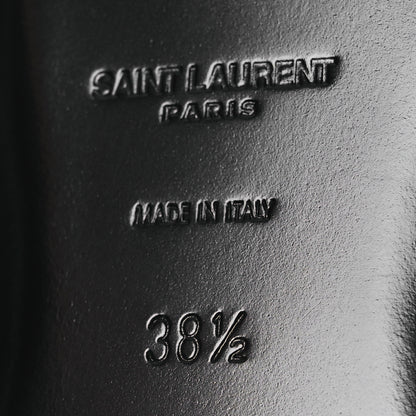 Saint Laurent Patent Calfskin Carlyle Slide Sandals 38.5 Black 8 of 11