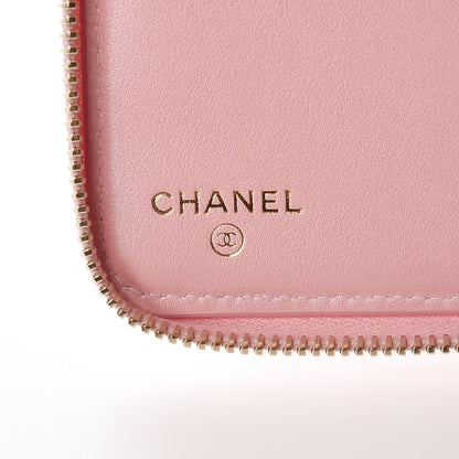Chanel Iridescent Caviar Quilted Large Zip Around Organizer Wallet Pink 6 of 9