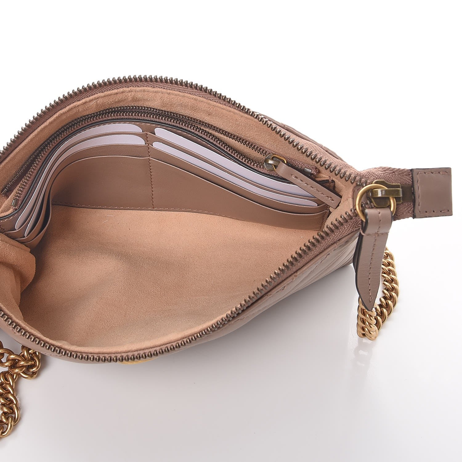 Gucci Calfskin Matelasse Mini GG Marmont Chain Bag Porcelain Rose 6 of 10