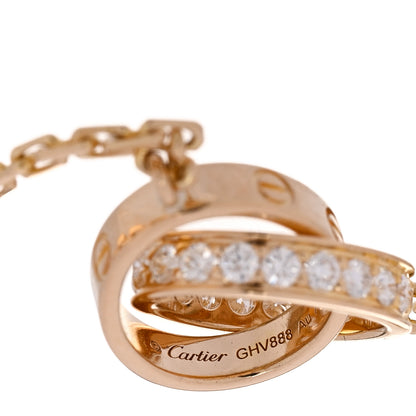 Cartier 18K Yellow Gold Diamond Interlocking LOVE Necklace 4 of 5