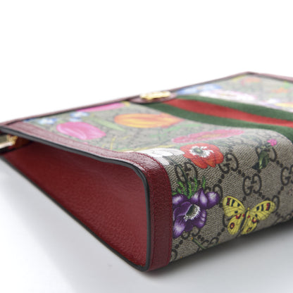 Gucci GG Supreme Monogram Flora Web Ophidia Pouch Red 8 of 9
