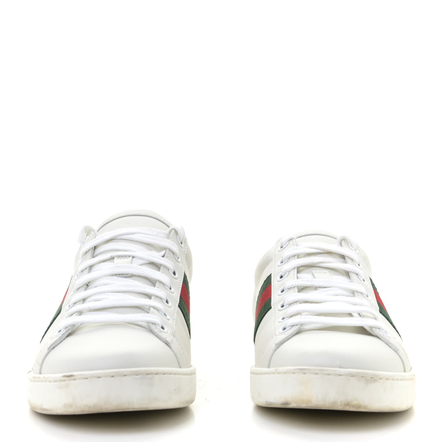 Gucci Calfskin Crocodile Web Womens Ace Sneakers 38 White Green 4 of 18