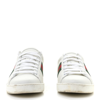 Gucci Calfskin Crocodile Web Womens Ace Sneakers 38 White Green 4 of 18