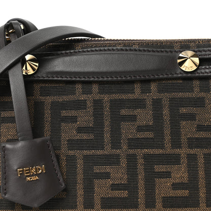 Fendi Vitello Grace Jacquard FF Mini By The Way Boston Bag Tobacco Moro Ebano 8 of 11