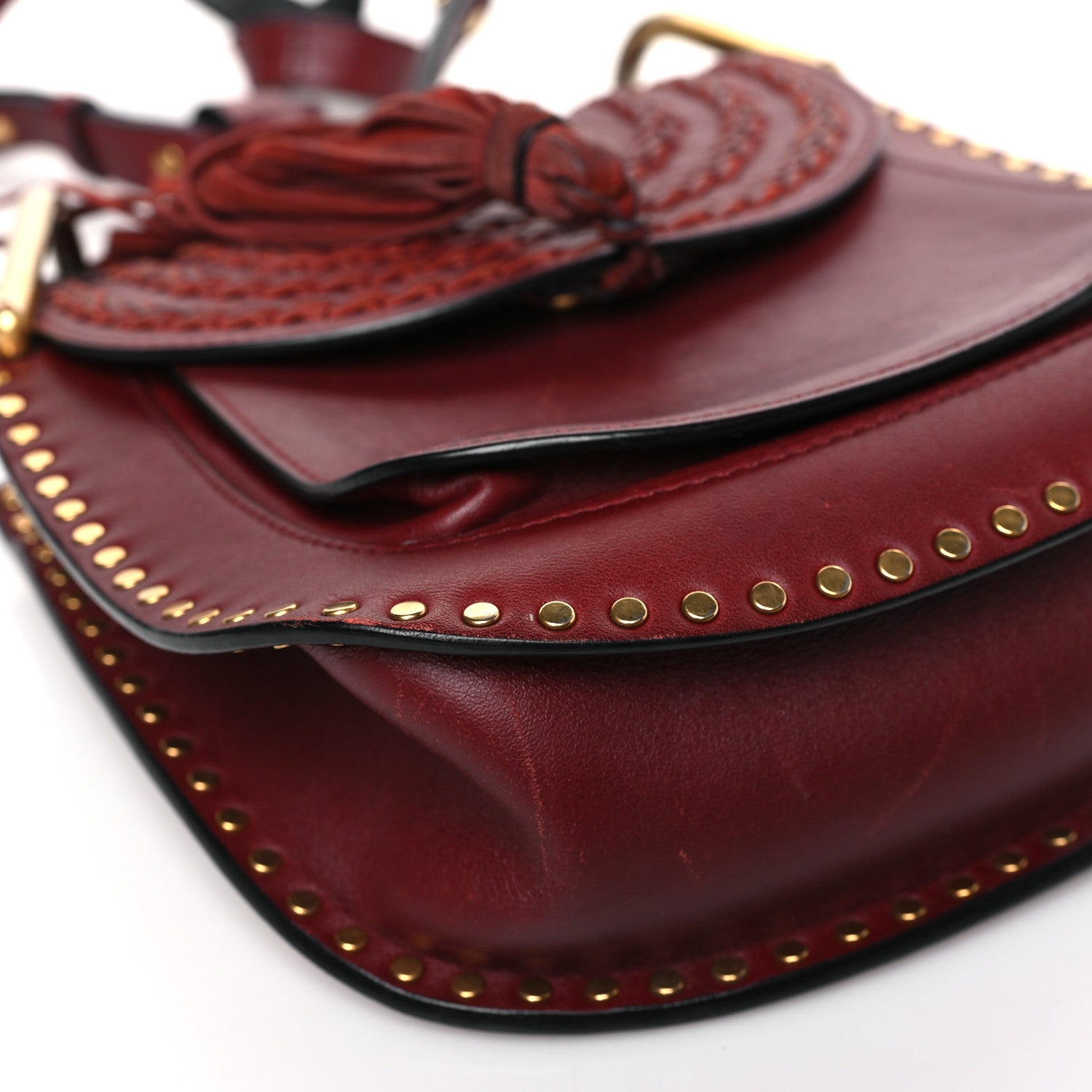 Chloe Calfskin Braided Small Hudson Shoulder Bag Sienna Red 8 of 15