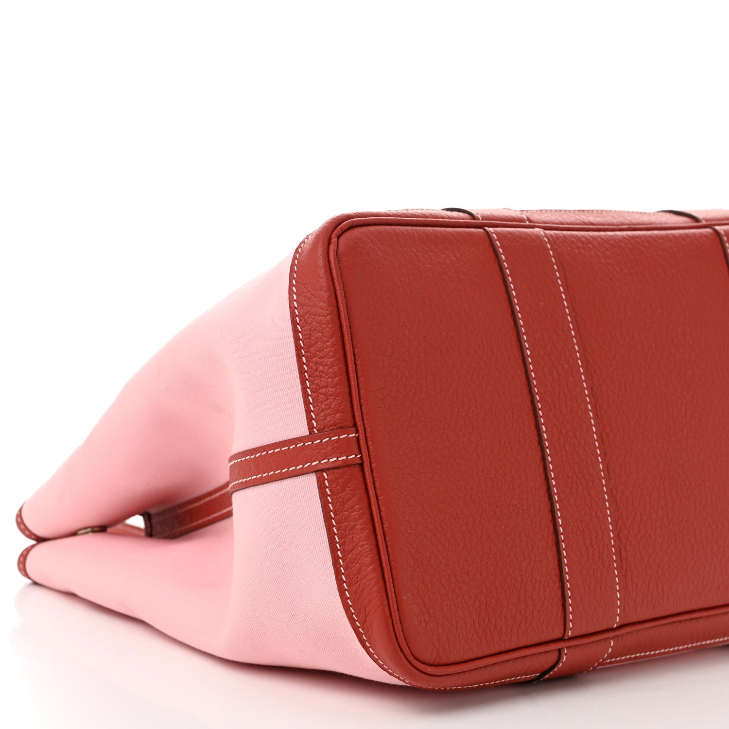 Hermes Toile Militaire Vache Country Garden Party Tote 36 MM Rose Sakura Rouge Duchesse 9 of 11