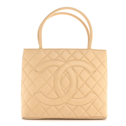 Chanel Caviar Quilted Medallion Tote Beige 1 of 14