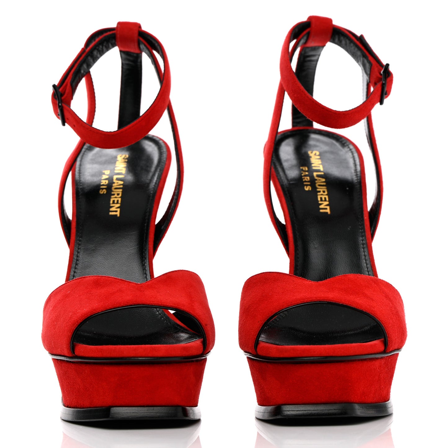 Kid Scamosciato Tribute 105 Open Toe Platform Sandals 37.5 Rouge Eros
