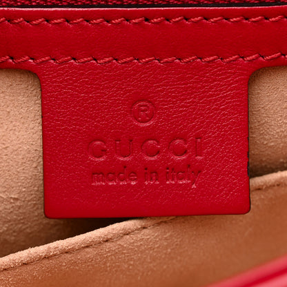 Gucci Calfskin Matelasse Small GG Marmont Top Handle Shoulder Bag Hibiscus Red 6 of 15