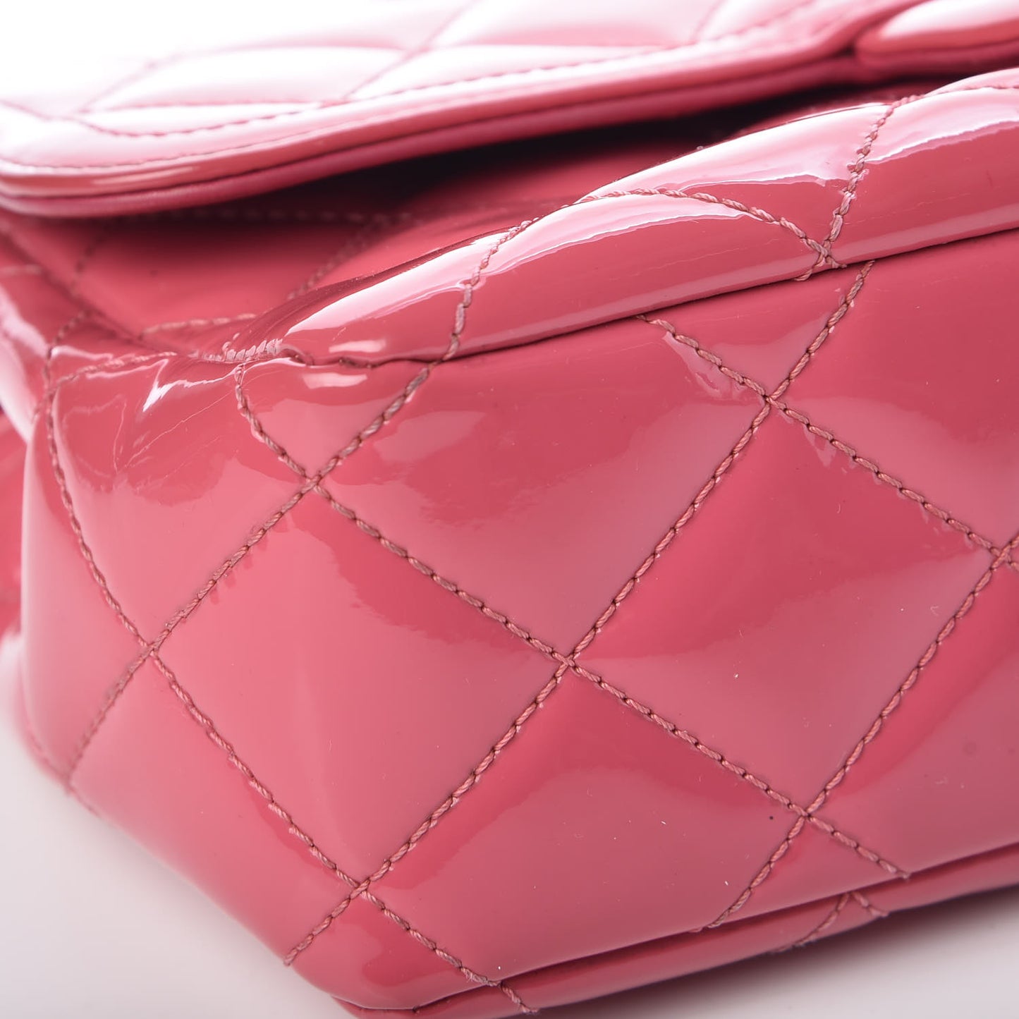 Patent Quilted Small Coco Shine Flap Pink
