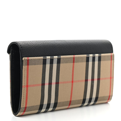 Burberry Vintage Check Grain Calfskin Halton Wallet Black 3 of 8