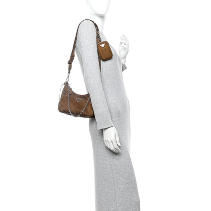 Prada Nylon Re-Edition 2005 Shoulder Bag Cacao 2 of 11