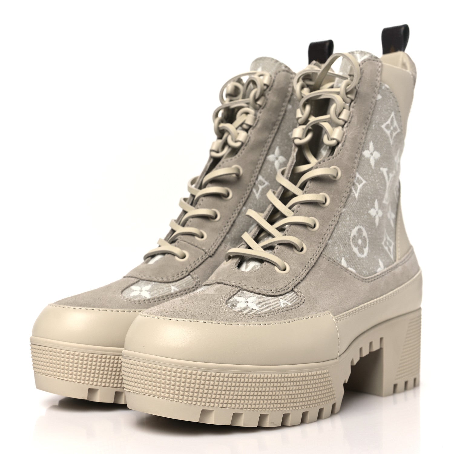 Louis Vuitton Suede Calfskin Laureate Platform Desert Boots 40 Taupe 4 of 10
