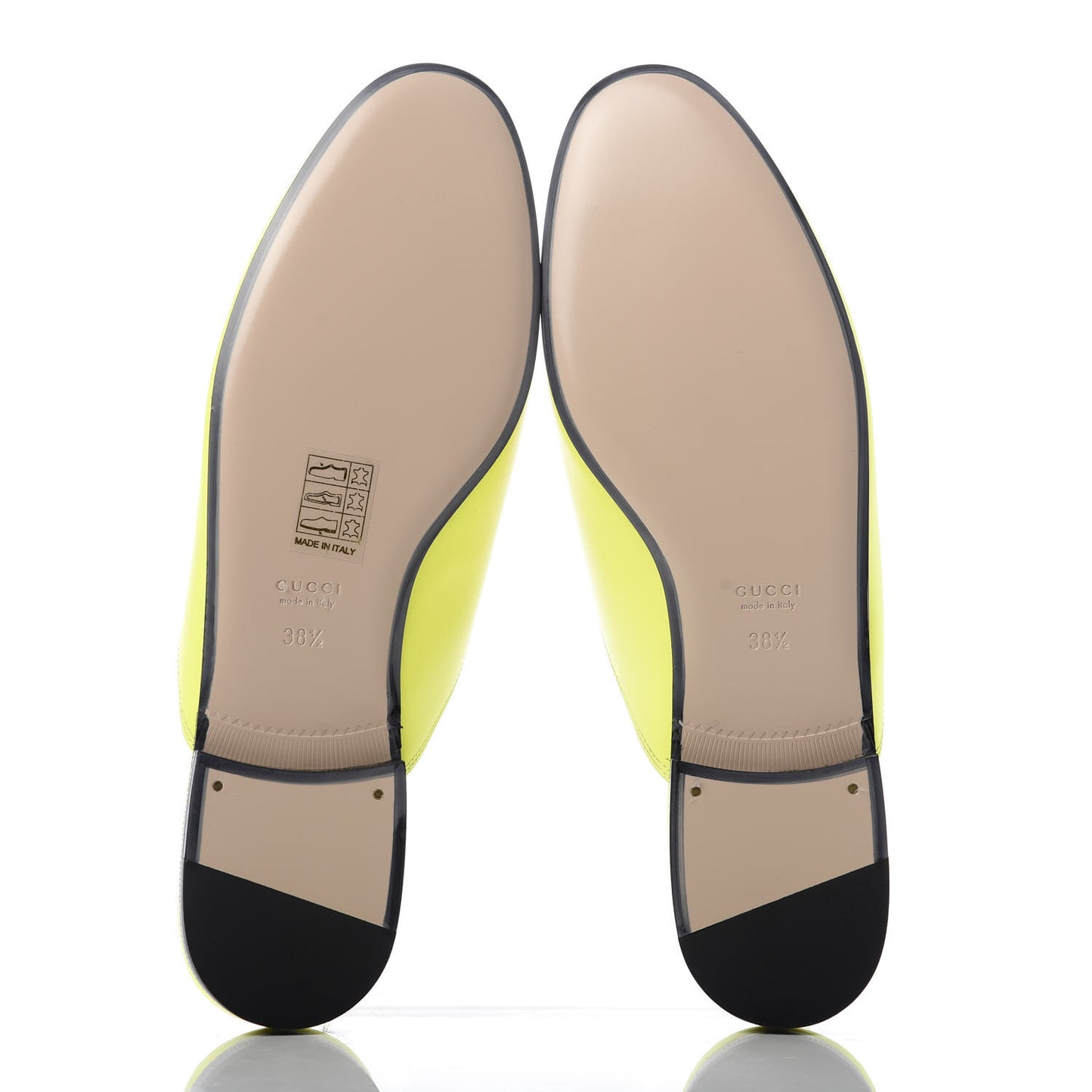 Calfskin Womens Princetown Slippers 38.5 Yellow Fluo