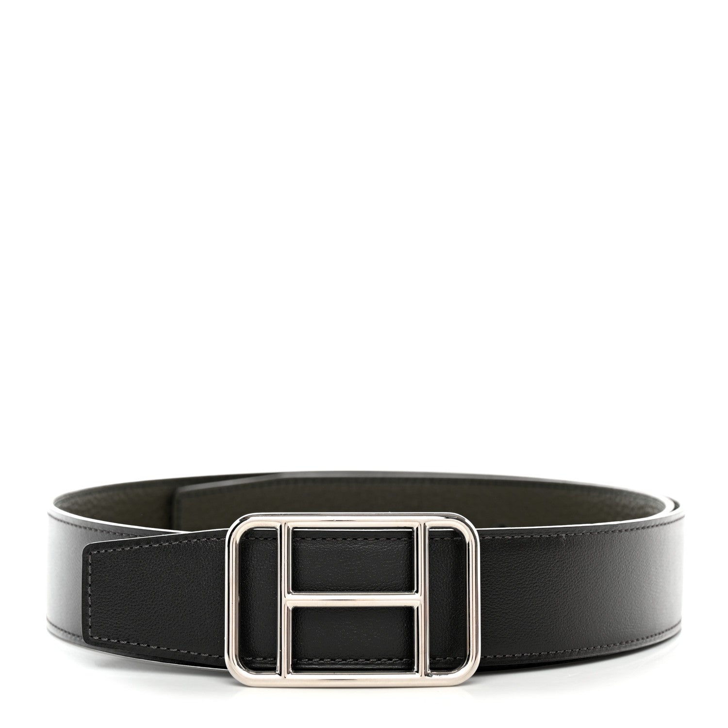 Hermes Chamonix Togo 32mm Belt 90 36 Plomb Vert De Gris 1 of 5