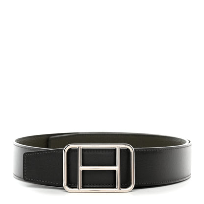 Hermes Chamonix Togo 32mm Belt 90 36 Plomb Vert De Gris 1 of 5