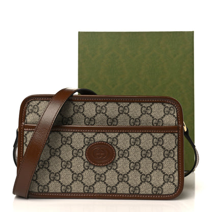 Gucci GG Supreme Monogram Azalea Calfskin Mini Retro Interlocking G Shoulder Bag Beige Ebony Brown Sugar 9 of 9