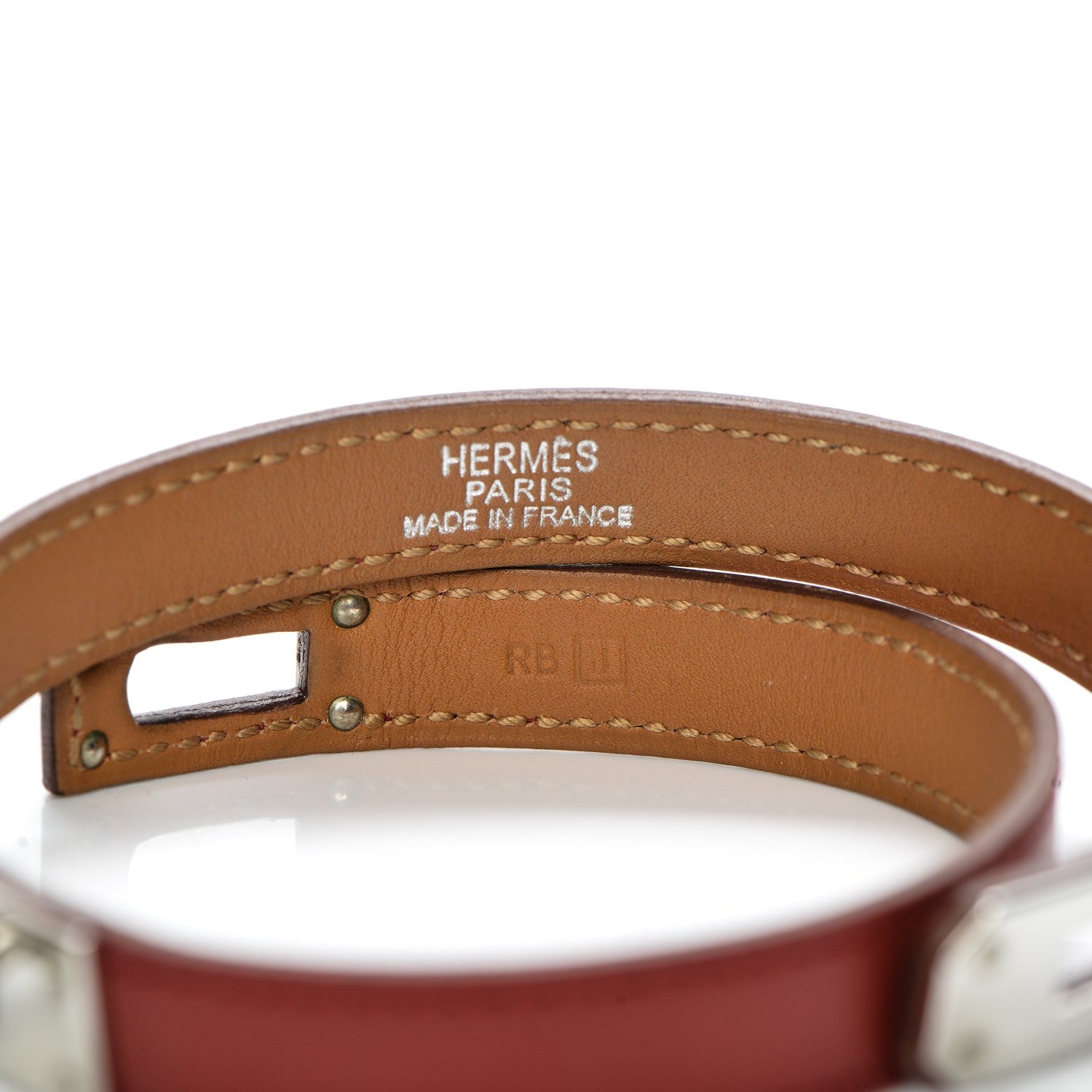 Hermes Chamonix Kelly Double Tour Bracelet S Rouge Garance 5 of 7