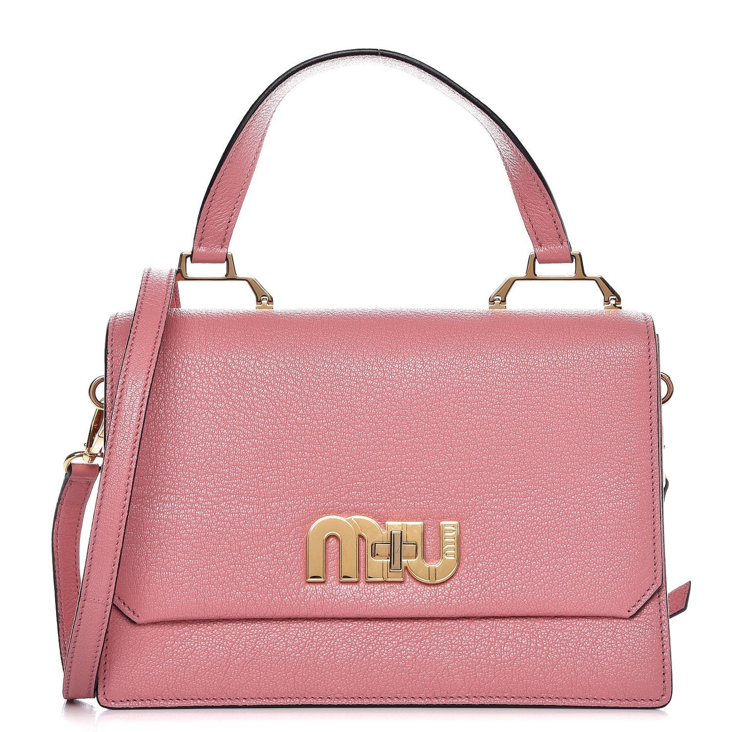 Goatskin Madras Miu Logo Shoulder Bag Gemma