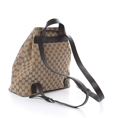 Gucci Monogram Dollar Calfskin O Drawstring Backpack Beige Ebony Testa di Moro Dark Chocolate 2 of 8
