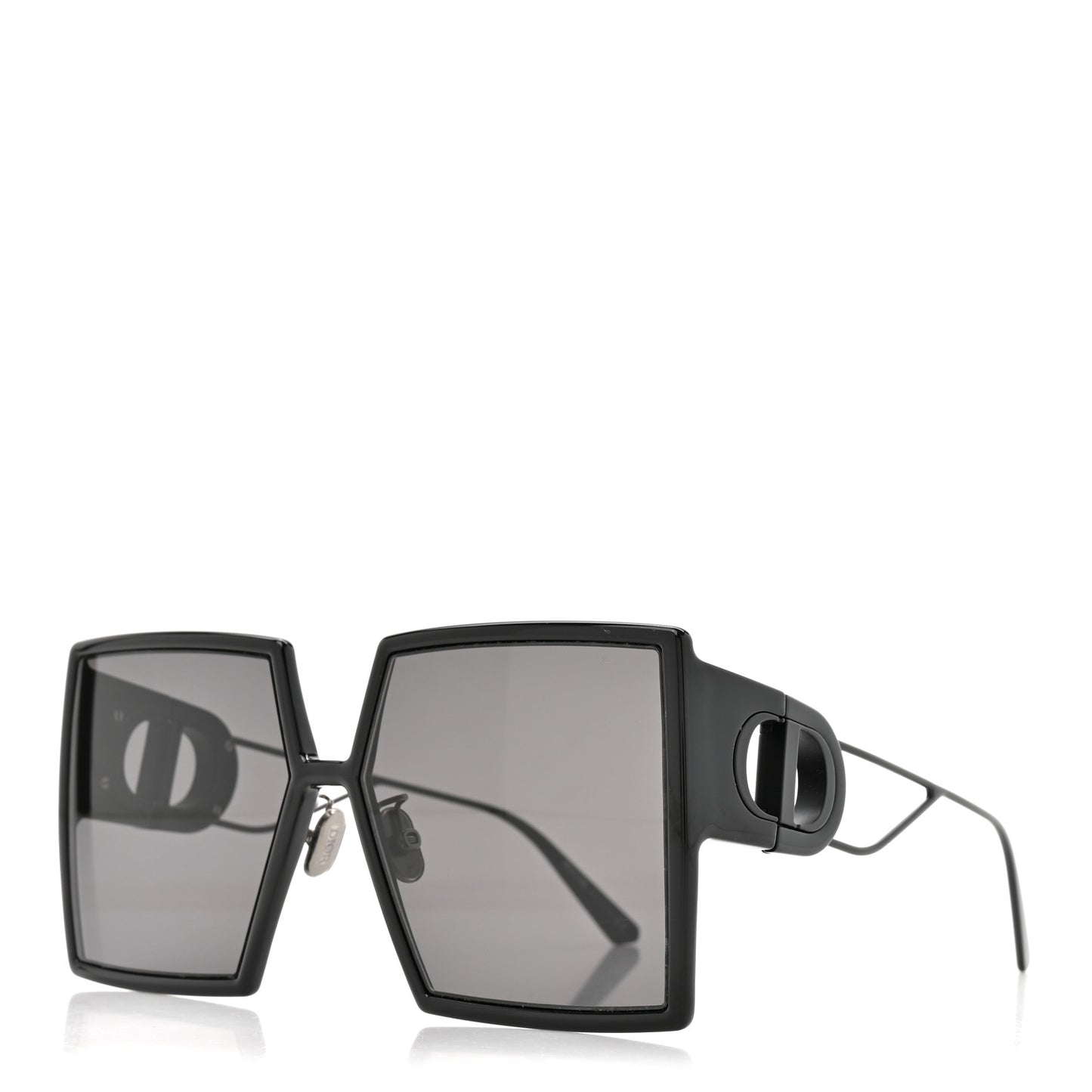 Acetate Monochrome Square 30 Montaigne SU Sunglasses Black Black